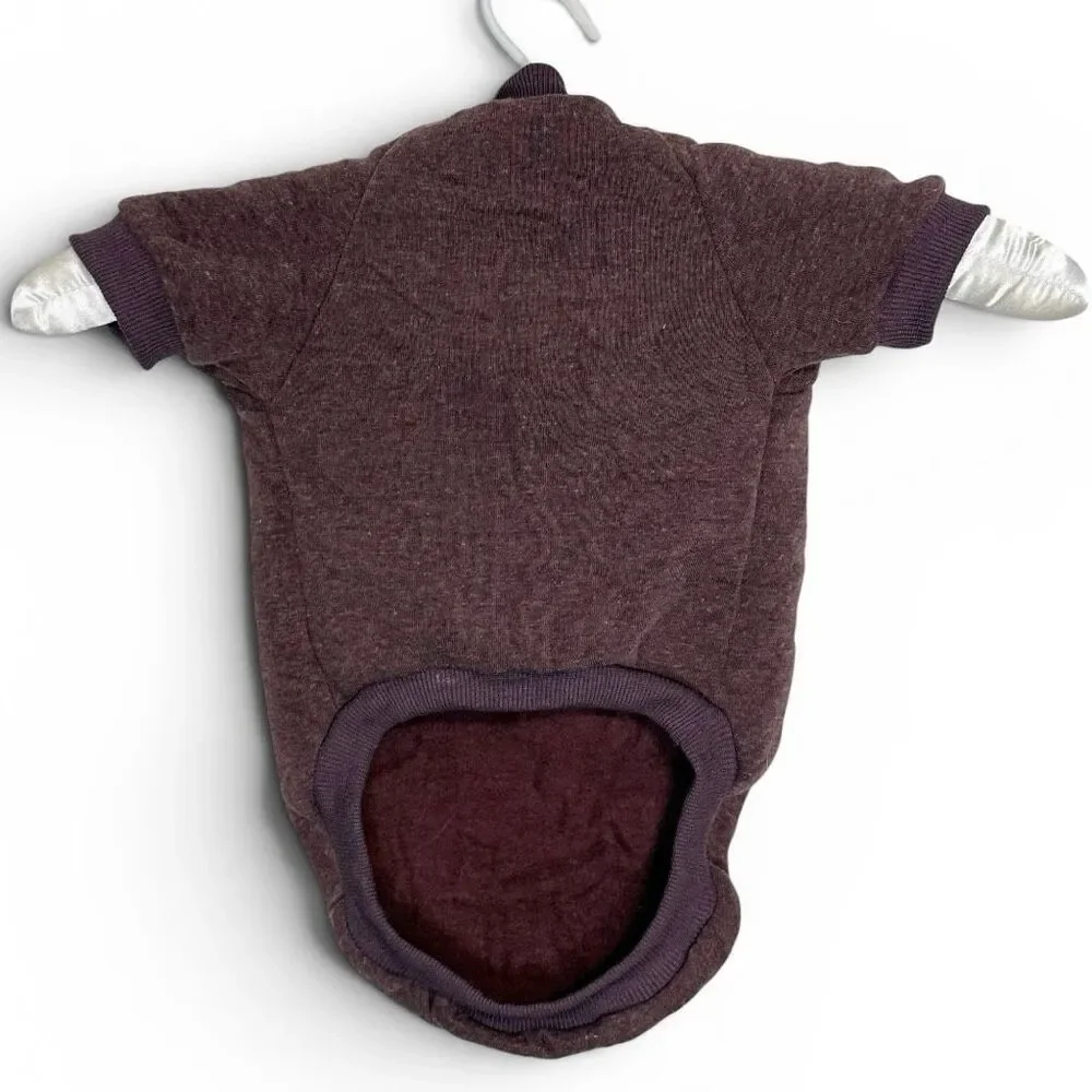 Fleece Dog Sweater Sweatshirt Burgundy Sz M